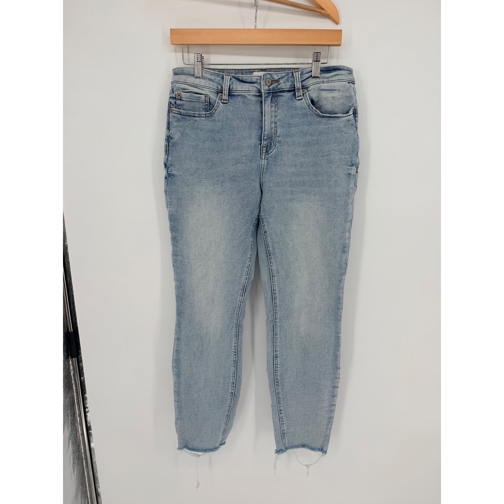Pistola Skinny Jeans 30 Light Blue High Rise Raw Hem Denim Streetwear Casual